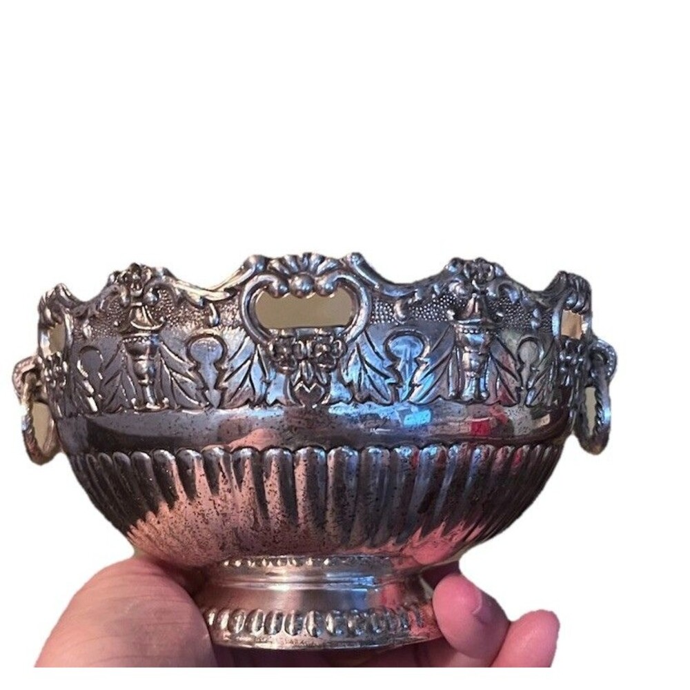 Vintage FB Rogers Silver Co. Candy Dish / Bowl With Handles Silver Plate